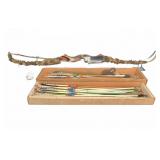 Vintage 66' Recurve Bow With Arrows & Accessories