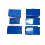 Six Frankford Blue Plastic Ammo Boxes