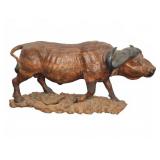 Hand-Carved Wood Water Buffalo Figurine