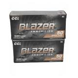 2 Boxes Blazer 9mm Luger 115 Gr. FMJ (100rnds)