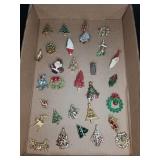 Christmas Brooches and Pins, Lot of 30