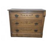 Wooden Chest Of Drawers With Brass Pulls
