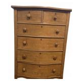 Five-Drawer Wood Chest with Two Top Drawers