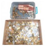 U.S. and Foreign Coins With Coin Rolls