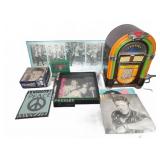 Elvis Presley Memorabilia Lot with Crosley Jukebox