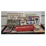 Framed Prints and Strawberries Sign