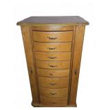 Oak Wood Standing Jewelry Armoire