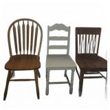 Wooden Chairs Group of Three