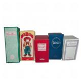 5 Boxed Porcelain Dolls Assorted Brands