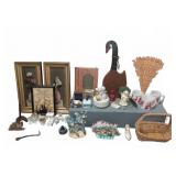 Eclectic Lot Framed Art Porcelain Figurines