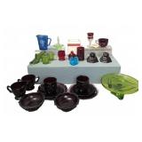 Vintage Glassware Assorted Colored Pieces