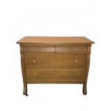 Four-Drawer Wood Dresser w/ Round Pulls & Casters