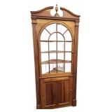 Wood Corner Cabinet With Glass Door and Shelves