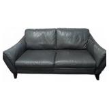 Modern Leather Two Cushion Sofa