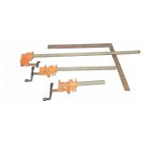 3 Pipe Clamps with Steel Carpenter