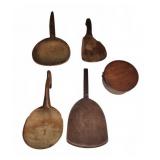 4 Wooden Butter Paddles and Shaker Pantry Box
