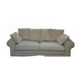 Beige Upholstered Sofa with Cushions
