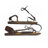 Wooden Ice Skates with Leather Straps