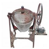 Antique Electric Concrete Mixer with Hand Crank