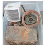 Rusty Metal Pump & Storage Drawers