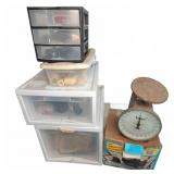 Hardware Storage Drawers With Vintage Scale