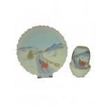 Fenton Custard Glass 1980 Winter Scene Plate