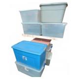 Plastic Storage Bins with Lids, 9 Pieces