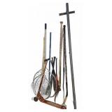 Baseball Bats, Hockey Sticks, Net, Scooter,