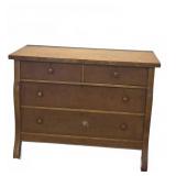 Four Drawer Wood Dresser with Round Pulls