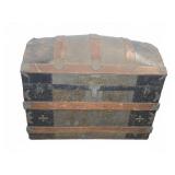Wood and Metal Dome Top Steamer Trunk