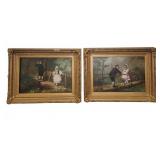 Framed Oil Paintings Children in Landscape