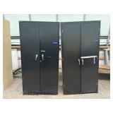 (2) Metal 2-Door Storage Cabinets