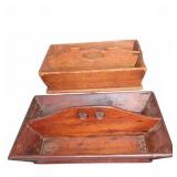 Vintage Wooden Divided Tool or Cutlery Totes