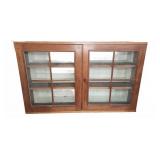 Wooden Display Cabinet With Glass Doors & Shelves