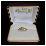 12K Gold Rushmore Black Hills Leaf Motif Ring