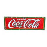 1920-30s Porcelain Drink Coca-Cola Sign, 30"x10"