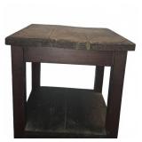 Wooden Two-Tier Side Table with Square Top