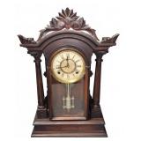 Wooden Mantel Clock with Brass Pendulum