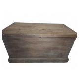 Wood Storage Trunk With Hinged Lid