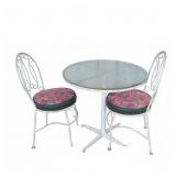 White Metal Patio Bistro Set