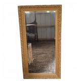 Rectangular Mirror with Ornate Gold Frame