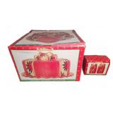Holiday Ceramic Covered Cake Plate in Box
