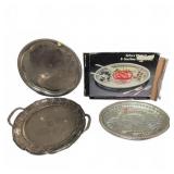 Silver Plated Serving Trays & Relish Set