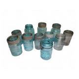 11 Atlas and Ball Blue Mason Jars