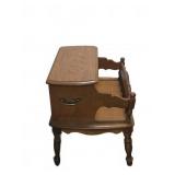 Wooden End Table With Magazine Rack