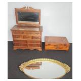 Miniature Wooden Dresser, Cedar Box