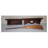 Wood Shelves & Broom