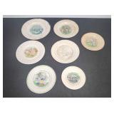 7 Alphabet Nursery Transferware Plates