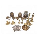 Brass Candle Holders and Wall Sconces Lot
