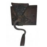 Metal Hand Crank Coffee Grinder Mounted on Wood